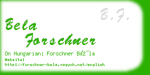 bela forschner business card